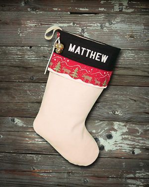 Rustic Personalized Christmas Stocking "Matthew"