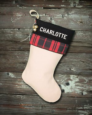 Embroidered Personalized "Charlotte" Christmas Stocking