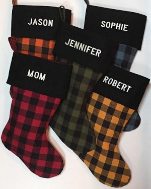 Plaid - Personalized Christmas Stockings