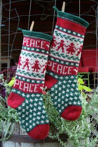 Peace Christmast Stocking Kits and Pattern