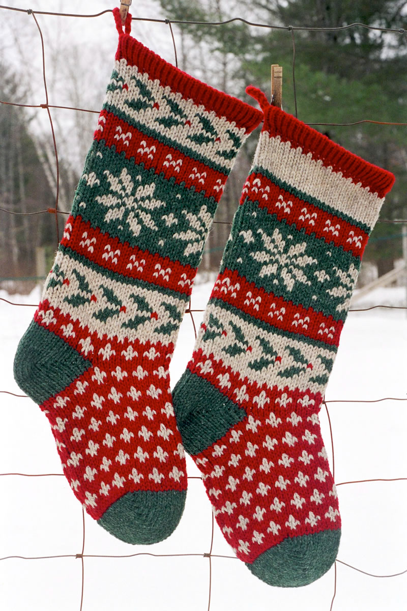 Holly Christmas Stocking Kits and Pattern - Annie's Woolens Christmas  Stocking DesignsAnnie's Woolens Christmas Stocking Designs