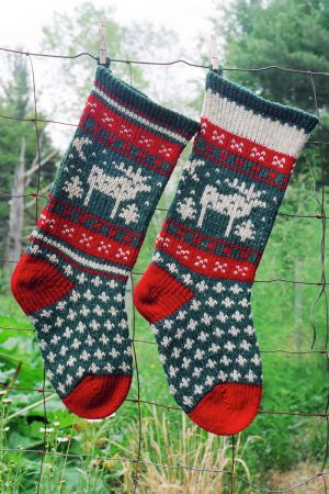 Christmas Stocking Knit Kits and Pattern Moose