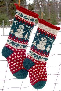 Snowman Christmas Stocking Knitting Kit and Pattern