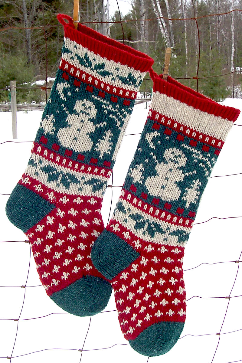 Holly Christmas Stocking Kits and Pattern - Annie's Woolens