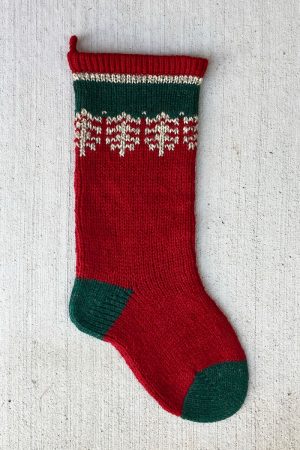 Red Ragg Wool Christmas Stocking Kits and Pattern